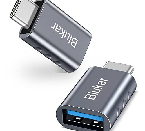 Blukar USB C auf USB Adapter, [2 Stücke] High-Speed Datentransfer OTG USB C auf USB 3.0 Female Adapter, Thunderbolt 3 to USB 3.1 Kompatibel mit MacBook Pro, MacBook Air 2022, Huawei, Galaxy, iPad Pro