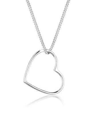 Elli Halskette Damen Herz Anhänger Basic in 925 Sterling Silber