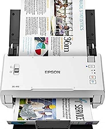 Epson WorkForce DS-410 Dokumentenscanner (DIN A4, 600dpi, USB 2.0, Beidseitiges Scannen in einem Durchgang)