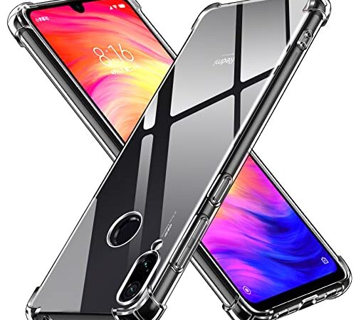 ivoler Klar Silikon Hülle für Xiaomi Redmi Note 7 mit Stoßfest Schutzecken, Dünne Weiche Transparent Schutzhülle Flexible TPU Durchsichtige Handyhülle Kratzfest Case Cover