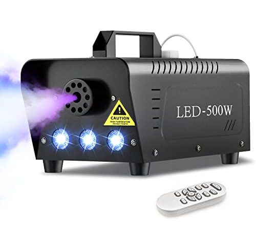 Nebelmaschine, TOGAVE 500W Rauchmaschinen mit 13 Farbige 3 LED Lichter und 2 in 1 Fernbedienung, Mini Nebel Maschine mit RGB Lichteffekt Partyzubehör Passend für Halloween, Weihnachten, Hochzeit