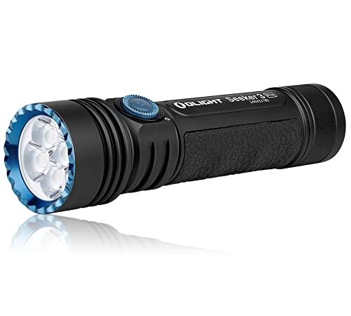 Olight Seeker 3 Pro LED Taschenlampe 4200 Lumen 250 Meter Extrem Hell Taschenlampe mit 5 Beleuchtungsmodi, bis zu 15 Tage USB Wiederaufladbare Starke Taschenlampe für Camping, Abenteuer(Schwarz)