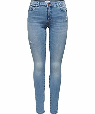 ONLY Damen ONLWAUW Life MID SK Dest BJ759 NOOS Jeans, Light Medium Blue Denim, M/34