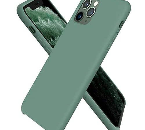 ORNARTO kompatibel mit iPhone 11 Pro Silikon Case, Hülle Ultra Dünne Flüssig Silikon Handyhülle Schutz für iPhone 11 Pro (2019) 5,8 Zoll -Piniengrün