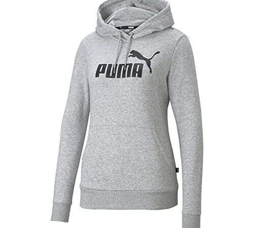 PUMA Damen Ess Logo Hoodie Tr Sweatshirt, Grey, M