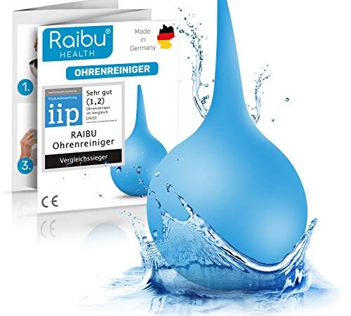 Raibu® Ohrenreiniger [2022] I Ohrendusche für Babys, Kinder & Erwachsene I Made in Germany I Ohrreiniger & Ohr Sauger perfekt zum Ohren reinigen