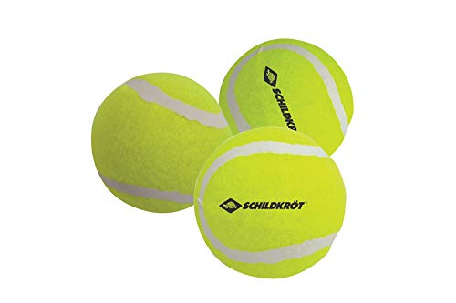 Schildkröt Freitzeit-Tennisbälle, 3 Stück, drucklos im Meshbag, gelber Filz, für das erste Tennis-Spiel auf der Strasse, im Hof, 970048