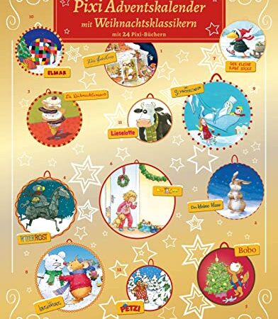 Pixi Adventskalender GOLD Adventskalender mit 24 Weihnachts-Klassikern als Pixi