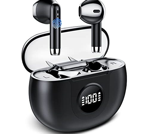 taopodo Bluetooth Kopfhörer in Ear, Kopfhörer Kabellos Bluetooth 5.3, Tiefer Bass, USB-C, 30 std Spielzeit, IPX7 Wasserdicht, Berührungssteuerung Ohrhörer mit LED Anzeige