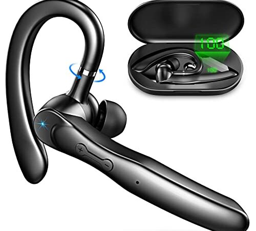 Bluetooth Headset mit Mikrofon, Freisprech Headset Handy 80 Std Spielzeit, in Ear Bluetooth 5.3 Kopfhörer Kabellos mit LED Ladebox Fitness für Autofahren/Büro/Geschäft, Kompatibel mit IOS Android 2023