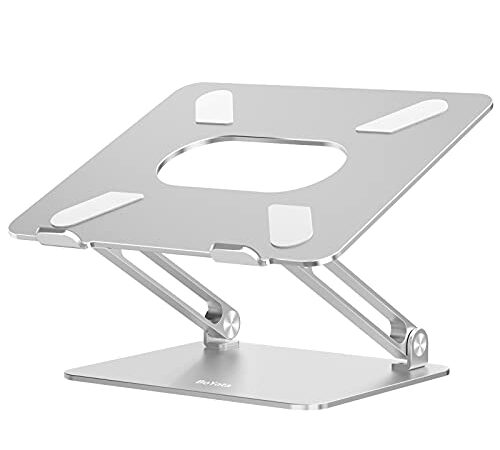 BoYata Laptop Ständer, Aluminium Höhenverstellbarer Belüfteter Laptophalter, Notebook Stand Kompatibel für Laptop (10-17 Zoll) MacBook, Dell, Lenovo, Samsung, Acer und Huawei MateBook