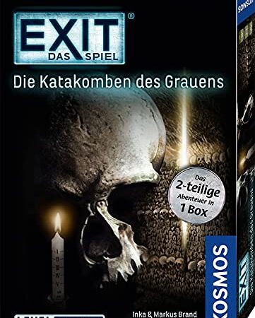 Kosmos 694289 - EXIT - Das Spiel - Die Katakomben des Grauens - das 2-teilige Abenteuer in 1 Box, Level: Fortgeschrittene, Escape Room Spiel, Schwarz