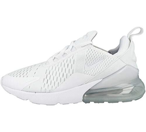 Nike Herren Air Max 270 (gs) Leichtathletikschuhe, Weiß (White/White/Metallic Silver 000), 38.5 EU