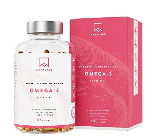 Omega 3 Kapseln Hochdosiert 2000mg Omega 3 Öl 1000mg EPA + 500mg DHA pro Tagesdosis (2 Premium Omega 3 Fischöl Kapseln) - Omega-3-Fettsäuren Kapseln - 120 Kapseln Fischöl Omega 3 Hochdosiert - 60 Tage