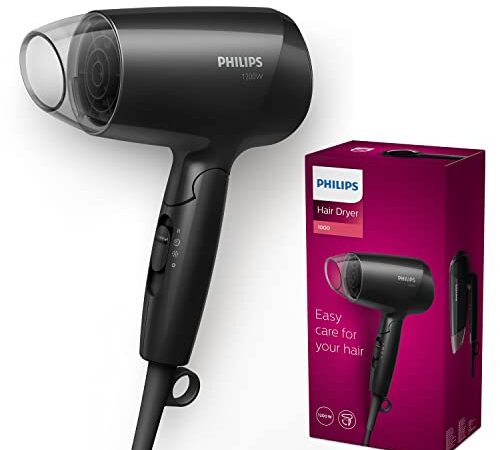 Philips Essential Care Haartrockner, ThermoProtect-Temperatureinstellung, inkl. Stylingdüse, 1.200 W Leistung