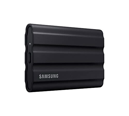 Samsung Portable SSD T7 Shield (MU-PE1T0S/EU), 1 TB, USB 3.2 Gen.2, 1.050 MB/s Lesen, 1.000 MB/s Schreiben, robuste externe Festplatte für Mac, PC, Smartphone und Spielekonsole, Schwarz