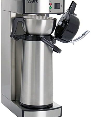 Saro 317-2085 Thermo Kaffeemaschine mit Korbfilter und Thermoskanne Industriekaffeemaschine mit Pumpkanne (2,2 Liter, ca. 10 Tassen Kaffee, Brüh-& Warmhaltefunktion), Silber, 1.8 liters