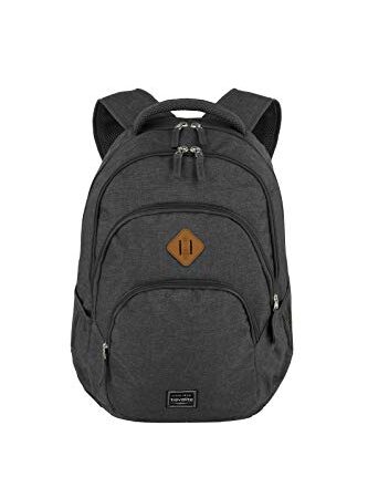 travelite Rucksack Handgepäck mit Laptop Fach 15,6 Zoll, Gepäck Serie BASICS Daypack Melange: Modischer Rucksack in Melange Optik, 096308-05, 45 cm, 22 Liter, anthrazit (grau)