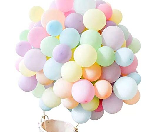 100 Bunt Luftballons Pastell Mehrfarbige Ballons Macaron Helium Ballon Latex Premiumqualität 25 cm und 13 cm, Partyballon Deko Bunte Dekoration fur Geburtstags