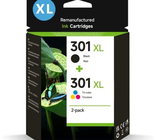 301 XL Druckerpatronen Multipack Kompatibel für HP 301 Druckerpatronen, 301XL Schwarz und Farbe für Deskjet 2540 2544 2549 3050a 3050 Envy 4500 5530 4504 4502 Officejet 4630 4632 Patronen