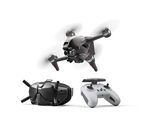 DJI FPV Combo, FPV-Drohne mit 4K Kamera, intensives Flugerlebnis, Sportmodus, superweites 150° Sichtfeld, HD-Übertragung mit niedriger Latenz, Notbremse und Schwebeflug, Grau