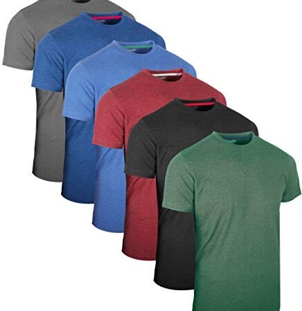 FULL TIME SPORTS 6 Pack Melange Sortiert Rundhals Tech T-Shirts (6) X-Large