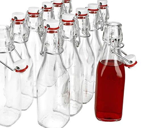 Glasflasche Bügelverschlussflasche 0,25 Liter 12er Set von Bormioli Serie Swing