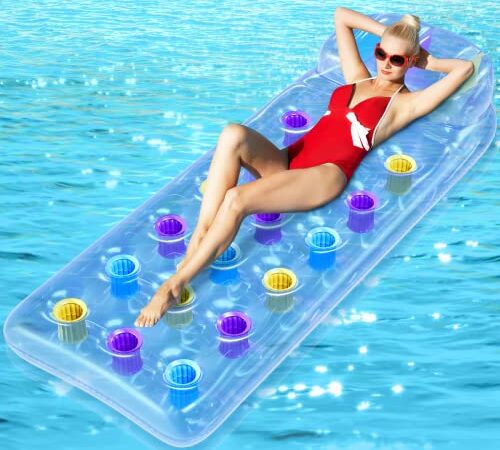 Gontence Wasserhängematte - Luftmatratze Pool Erwachsene - Luftmatratze Wasser mit Getränkehalter - Tragbar Wasser Hängematte Pool Luftmatratze Pool Matratze - Pool Spielzeug Kinder