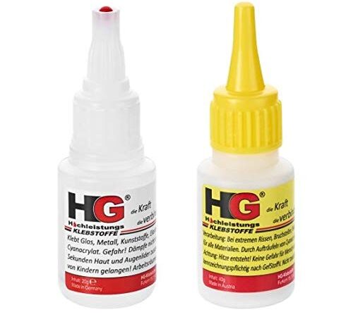 HG POWER GLUE Die Schweißnaht aus der Flasche 2k Sekundenkleber extra starker Industriekleber für Kunststoff Gummi Stein Keramik (1x20g + 1x40g)