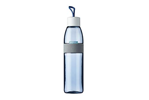 Mepal – Trinkflasche Ellipse Nordic Denim – 700 ml Inhalt – auch für kohlensäurehaltige Getränke – bruchfestes Material - auslaufsicher - Spülmaschinengeeignet
