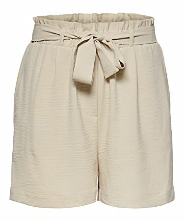 ONLY Damen Onlmette Lavender Noos W Paperbag-Shorts, Pumice Stone, M EU