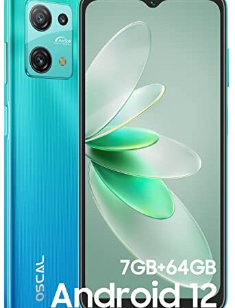 Smartphone Ohne Vertrag, OSCAL C30Pro(2023) 7GB+64GB/1TB erweiterbar, 6,5" Android 12 Handy Ohne Vertrag Günstig, 2,3GHz Octa Core CPU, 5080mAh 8MP+12MP, Simlockfreie Handys, 3 Kartenslot, Fingerprint