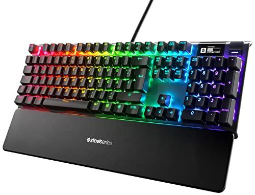 SteelSeries Apex Pro – Mechanische Gaming-Tastatur – Mechanischen Tasten mit anpassbarer Betätigung – OLED Smart Display – Deutsches Tastatur (QWERTZ) - Standard - Layout